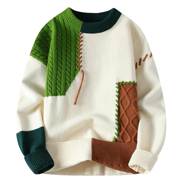 Patch Cable Knit Sweater