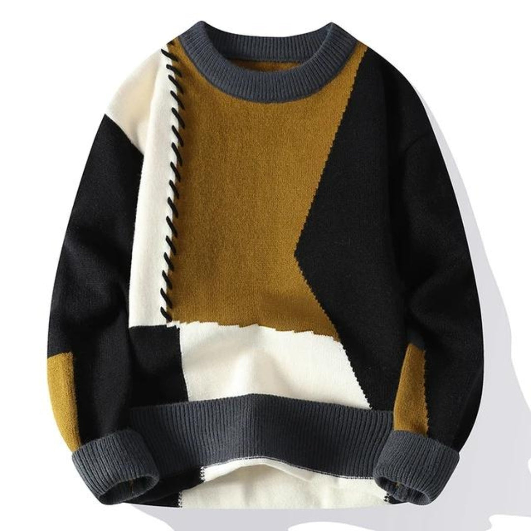 Patch Cable Knit Sweater