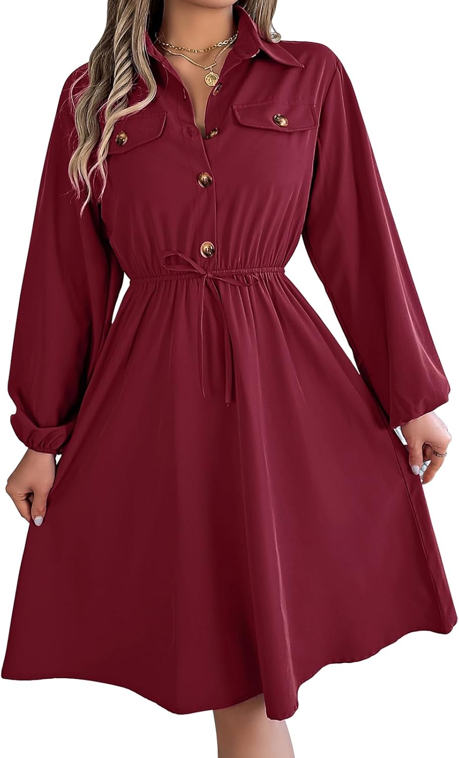 Buttoned Shirt Dress