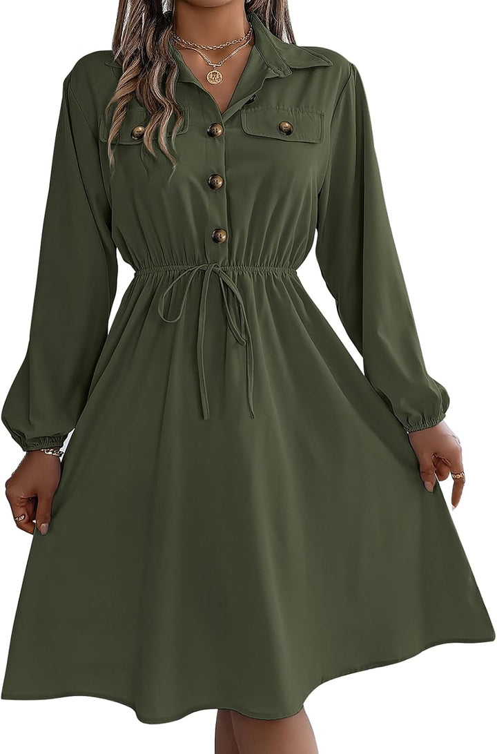 Buttoned Shirt Dress