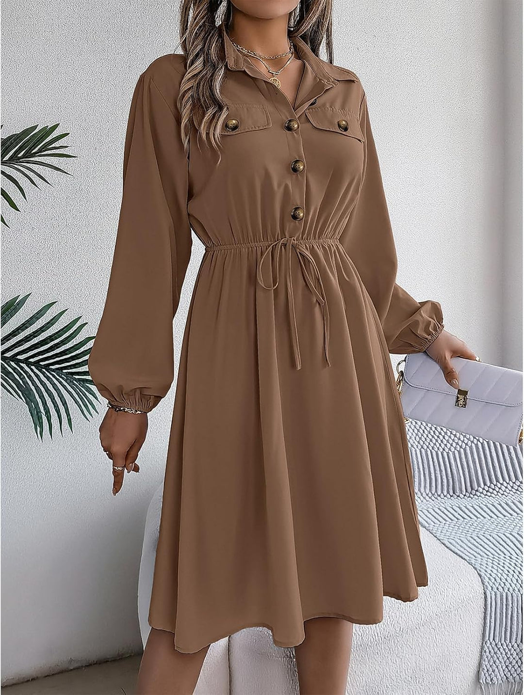 Buttoned Shirt Dress