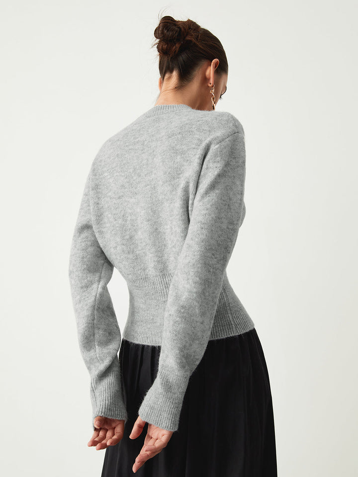 Fitted Ribbed Zip Sweater