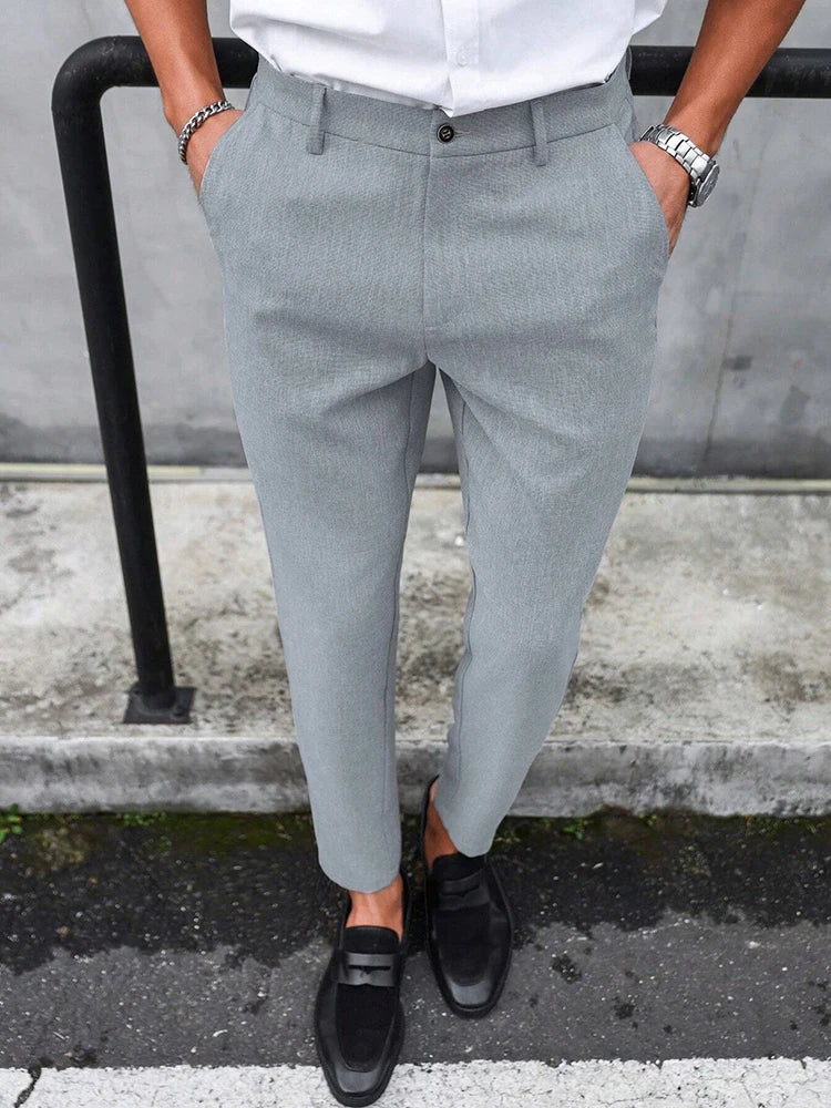 Vintage Slim Fit Suit Trousers