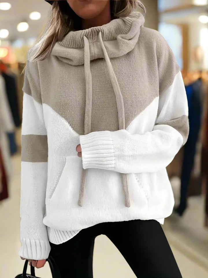 ColourBlock Cowl-Neck Hoodie