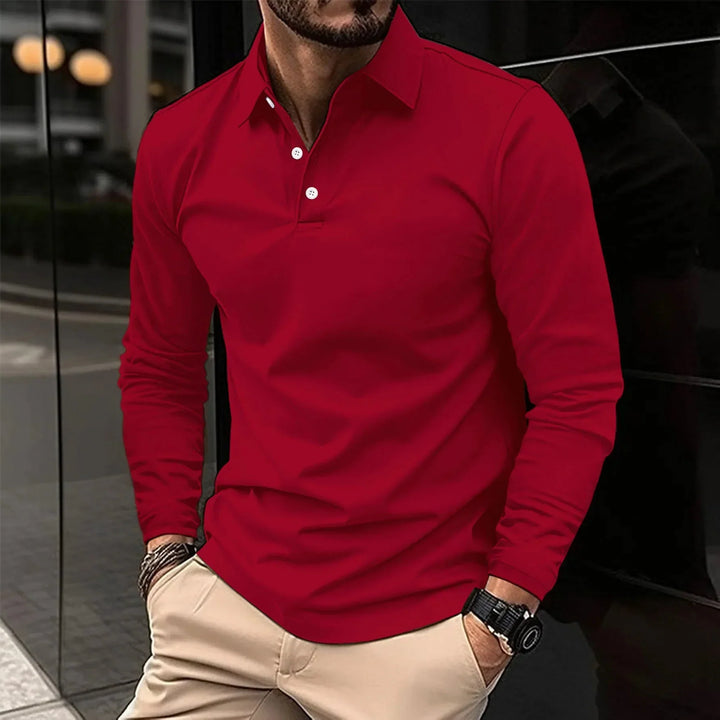 Long-sleeved Casual Polo Sweather