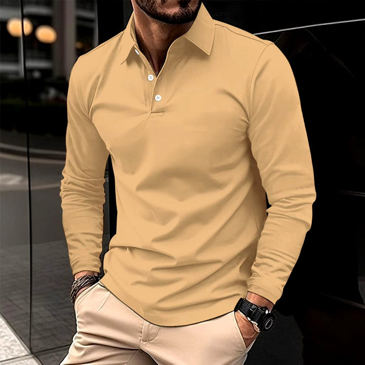 Long-sleeved Casual Polo Sweather